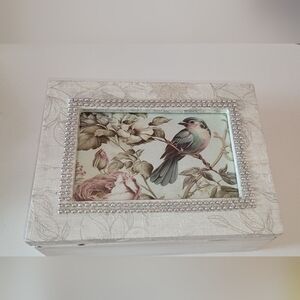 Sale! Upcycled Cottage core Tea Box with Bird Design